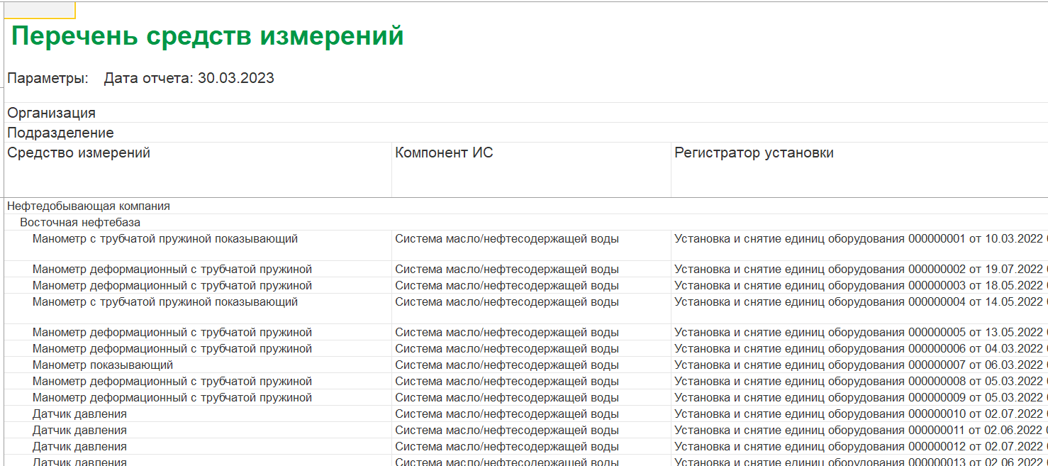 1С:Метрологическая служба - О решении - Возможности