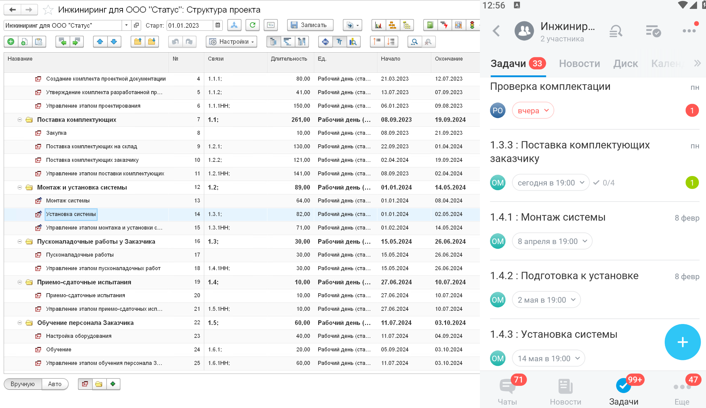 1С:ERP+PM Управление проектной организацией 2 - О решении - Возможности